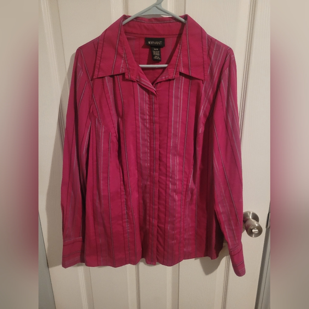 Lane Bryant Pink Button Down Shirt
